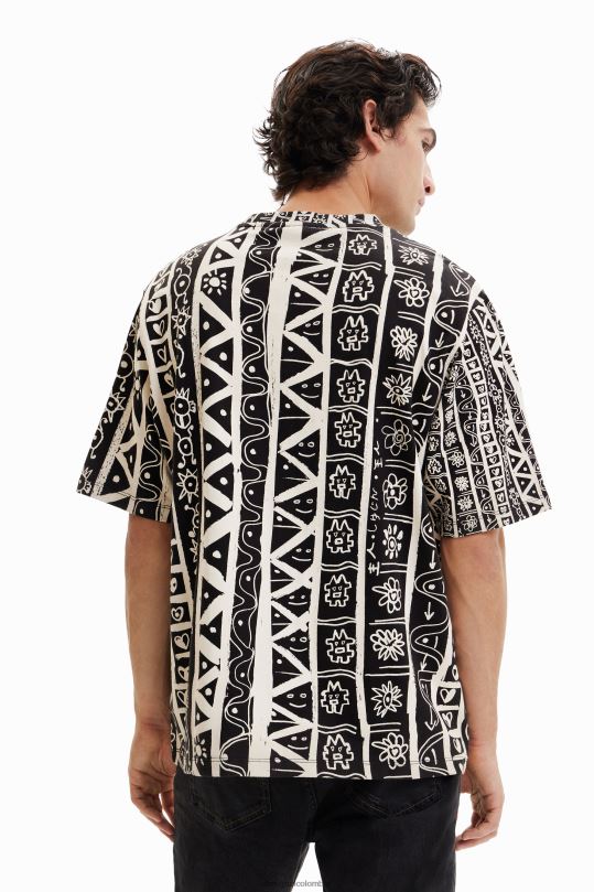 Desigual Colombia - ropa 4802L1691 hombres Desigual camiseta con borde artístico