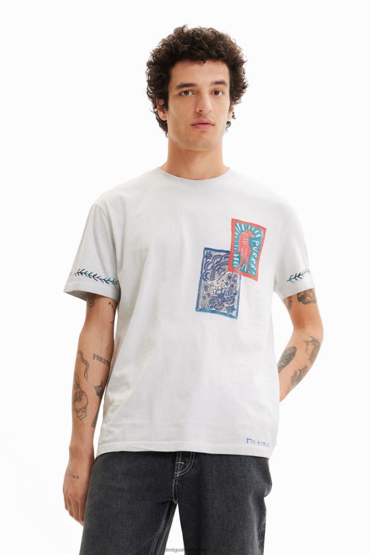Desigual Colombia bolsos - ropa 4802L1693 hombres Desigual camiseta con estampado y parche