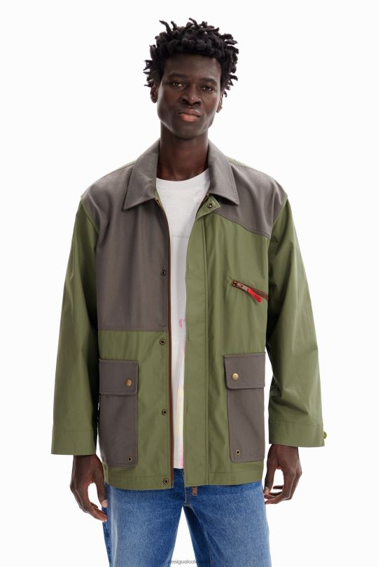 ropa 4802L1609 hombres Desigual parka con bolsillos combinados - Desigual Colombia Medellín