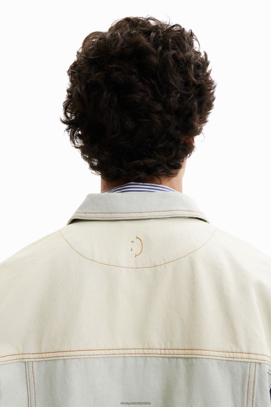 Desigual Colombia pagina oficial - ropa 4802L1623 hombres Desigual sobrecamisa de mezclilla con patchwork