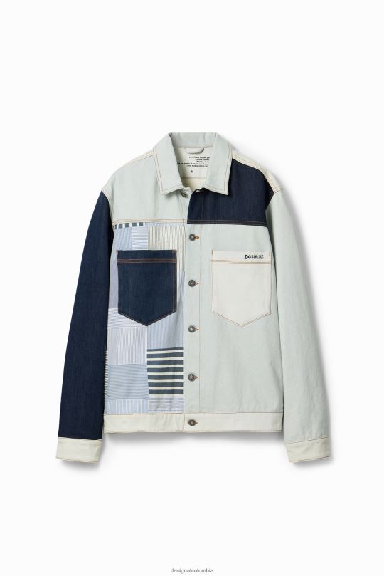 Desigual Colombia pagina oficial - ropa 4802L1623 hombres Desigual sobrecamisa de mezclilla con patchwork