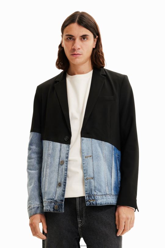 ropa 4802L1696 hombres Desigual blazer de mezclilla bimateria - Desigual Colombia rebajas