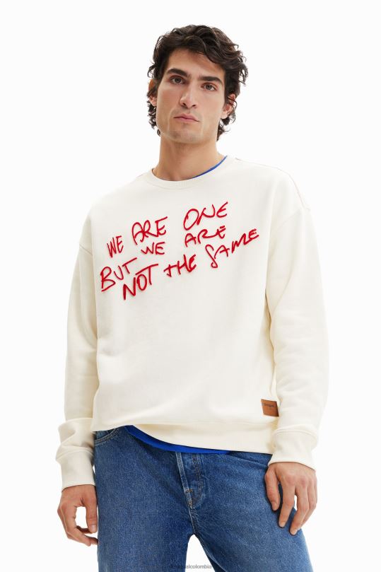 Desigual Colombia pagina oficial - ropa 4802L1519 hombres Desigual sudadera con mensaje flocado