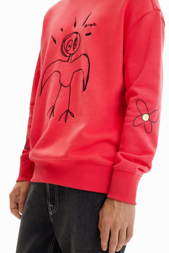 blusas Desigual bogota - ropa 4802L1536 hombres Desigual sudadera con bordado de pájaros