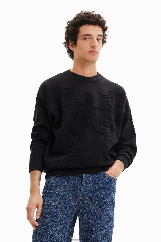 Desigual Colombia pagina oficial - ropa 4802L1558 hombres Desigual jersey holgado con efecto toalla