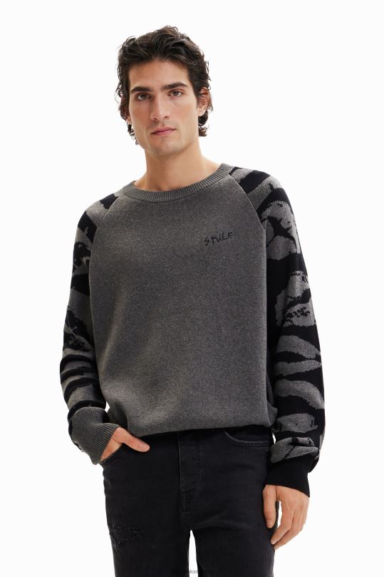 Desigual Colombia - ropa 4802L1564 hombres Desigual jersey con estampado animal en jacquard