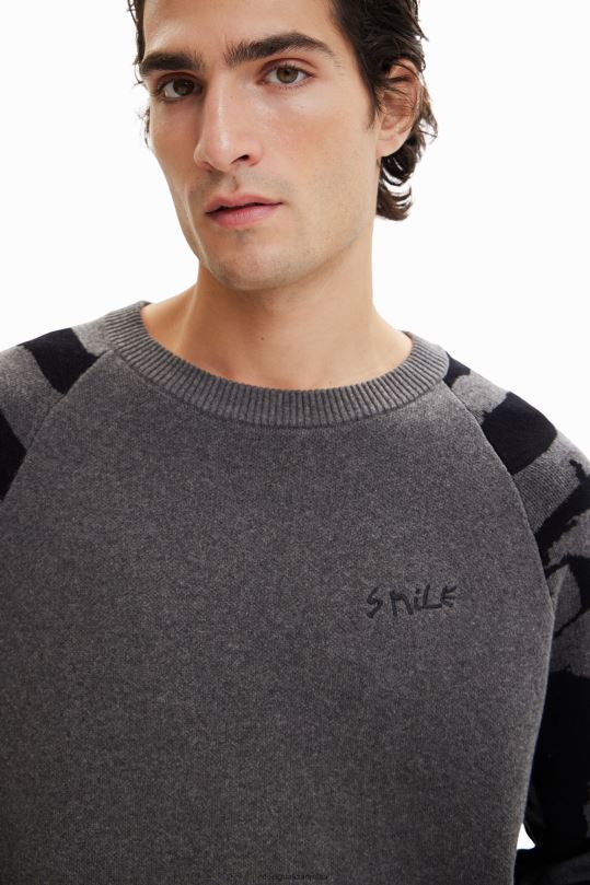 Desigual Colombia - ropa 4802L1564 hombres Desigual jersey con estampado animal en jacquard