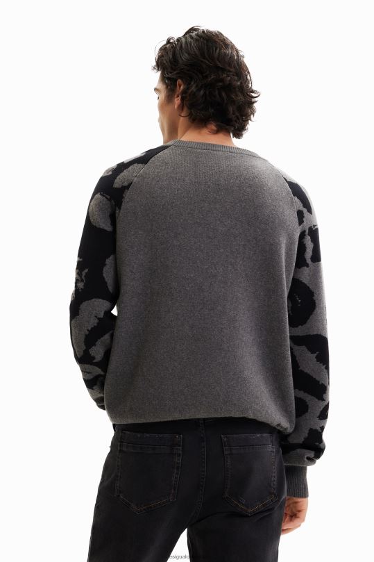 Desigual Colombia - ropa 4802L1564 hombres Desigual jersey con estampado animal en jacquard