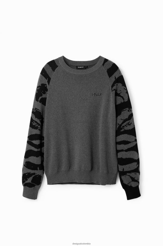 Desigual Colombia - ropa 4802L1564 hombres Desigual jersey con estampado animal en jacquard