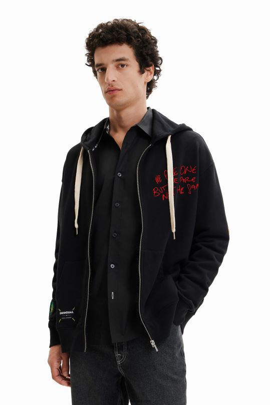 Desigual Colombia bolsos - ropa 4802L1566 hombres Desigual sudadera con capucha bordada