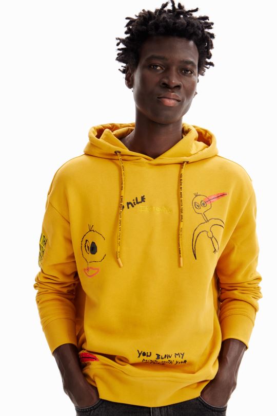 blusas Desigual bogota - ropa 4802L1586 hombres Desigual sudadera con capucha de pájaro