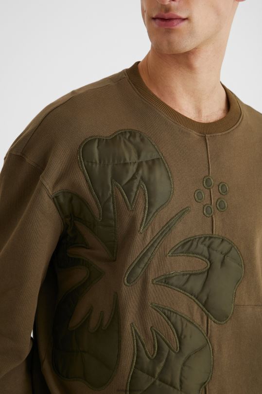 ropa 4802L1596 hombres Desigual sudadera oversize con dobladillo asimétrico - Desigual Colombia rebajas