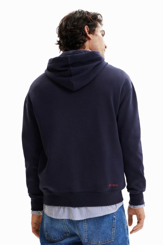 ropa 4802L1625 hombres Desigual sudadera con capucha con cara artística - Desigual shop