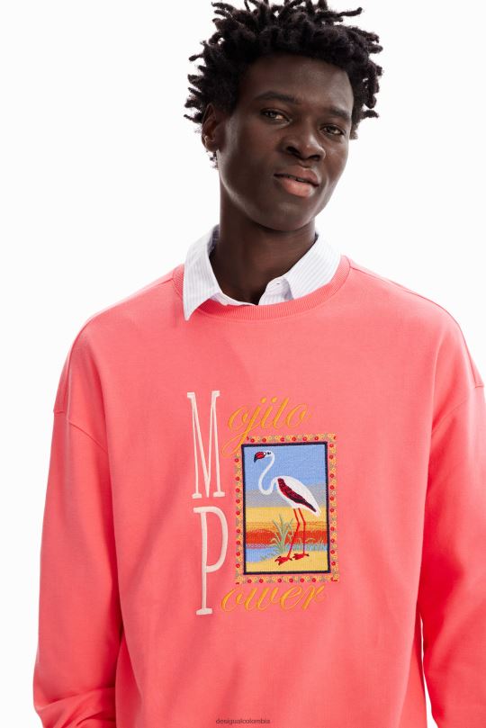 Desigual Colombia bolsos - ropa 4802L1638 hombres Desigual sudadera con bordado de flamencos