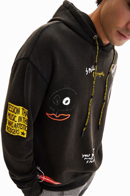 blusas Desigual bogota - ropa 4802L1649 hombres Desigual sudadera con capucha de pájaro