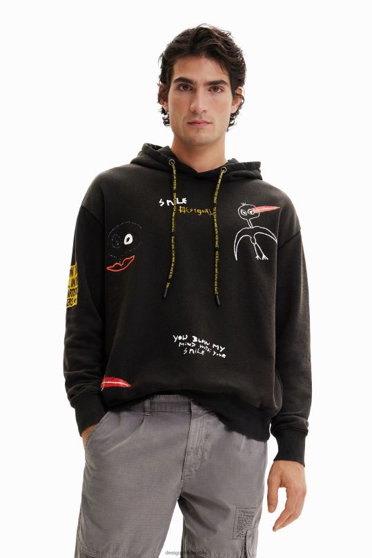 blusas Desigual bogota - ropa 4802L1649 hombres Desigual sudadera con capucha de pájaro