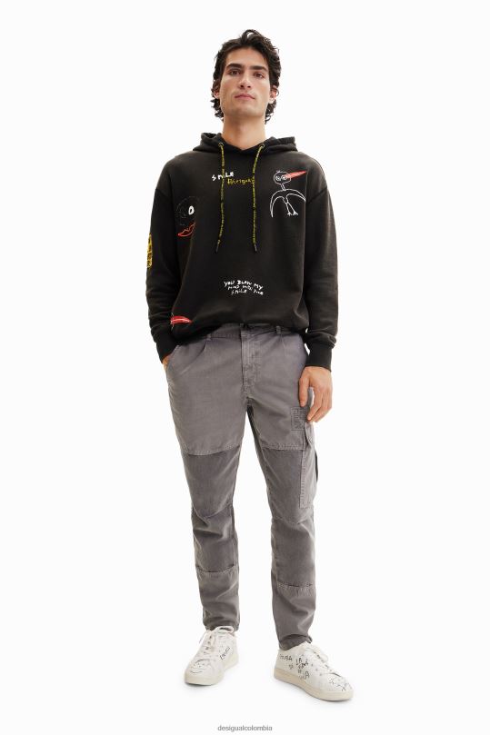 blusas Desigual bogota - ropa 4802L1649 hombres Desigual sudadera con capucha de pájaro