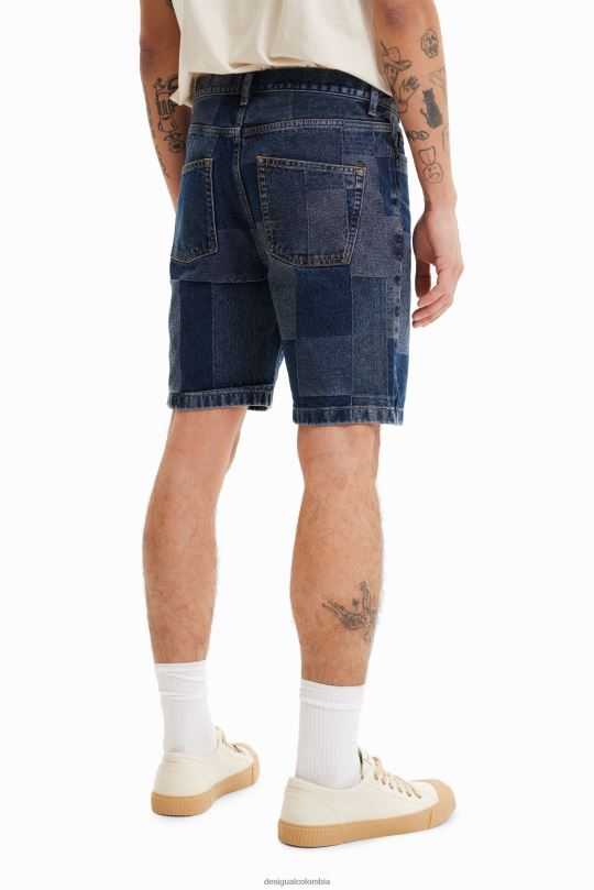 ropa 4802L1524 hombres Desigual shorts de mezclilla con patchwork en jacquard - Desigual sale damen
