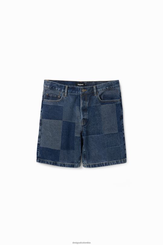 ropa 4802L1524 hombres Desigual shorts de mezclilla con patchwork en jacquard - Desigual sale damen
