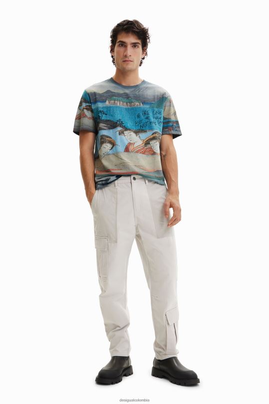 Desigual Colombia pagina oficial - ropa 4802L1552 hombres Desigual pantalones cargo con patchwork