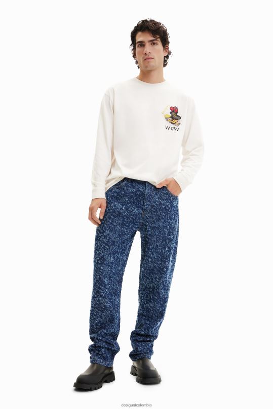 Desigual Colombia pagina oficial - ropa 4802L1626 hombres Desigual jeans rectos con textura