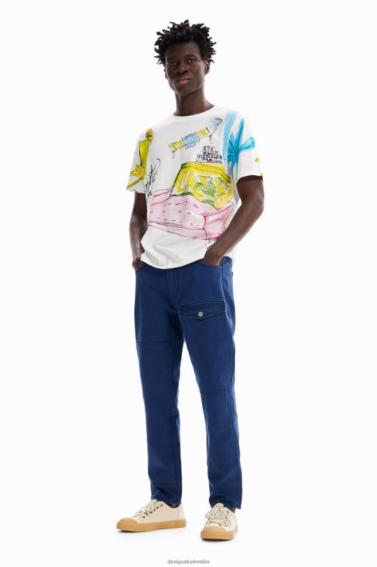 ropa 4802L1647 hombres Desigual pantalones de sarga con bolsillos - Desigual sales online