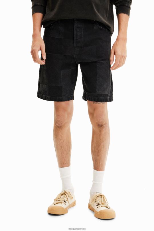 ropa 4802L1680 hombres Desigual shorts de mezclilla con patchwork en jacquard - Desigual sales online