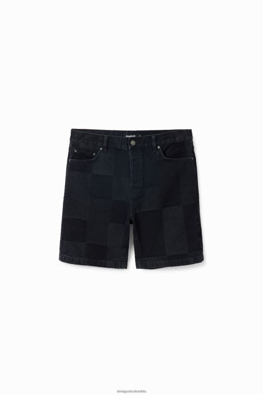 ropa 4802L1680 hombres Desigual shorts de mezclilla con patchwork en jacquard - Desigual sales online