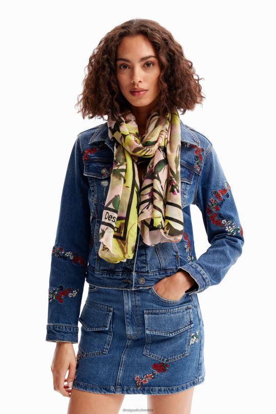 accesorio 4802L1411 mujer Desigual fular floral rectangular - Desigual Colombia rebajas