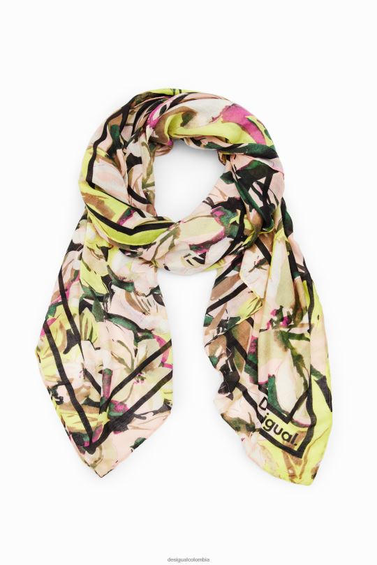 accesorio 4802L1411 mujer Desigual fular floral rectangular - Desigual Colombia rebajas