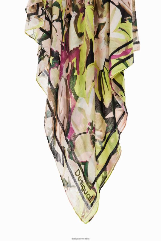 accesorio 4802L1411 mujer Desigual fular floral rectangular - Desigual Colombia rebajas