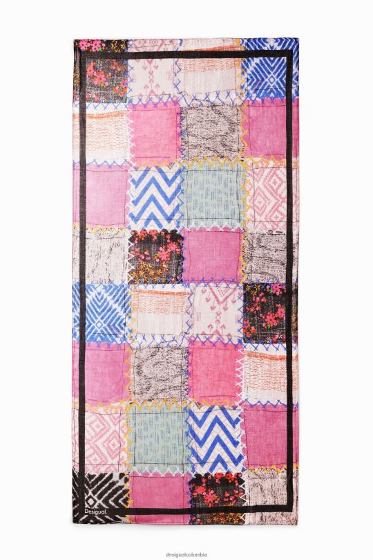 accesorio 4802L1435 mujer Desigual fular rectangular con patchwork - Desigual sale damen