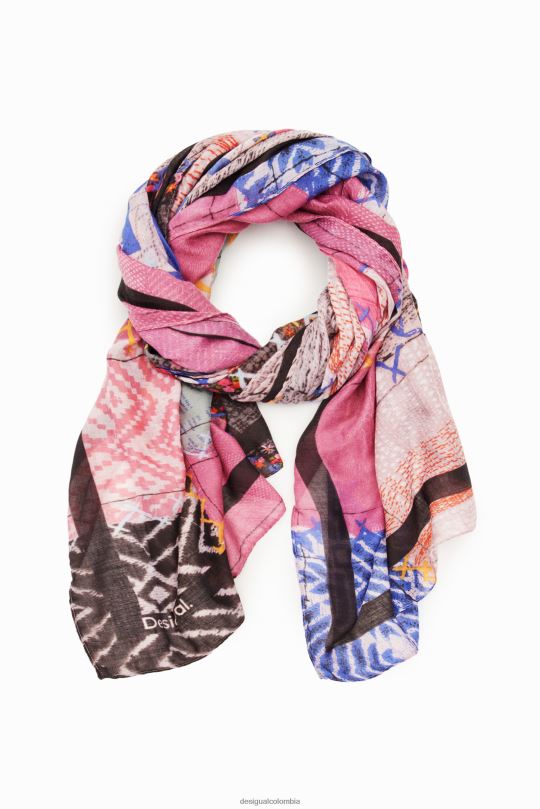 accesorio 4802L1435 mujer Desigual fular rectangular con patchwork - Desigual sale damen