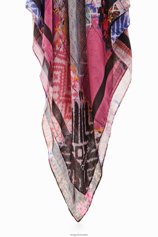 accesorio 4802L1435 mujer Desigual fular rectangular con patchwork - Desigual sale damen