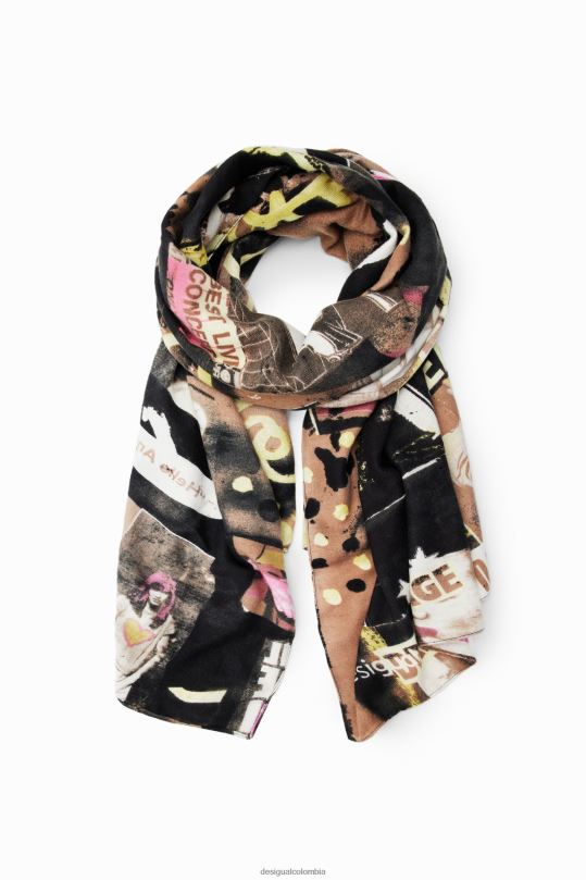 accesorio 4802L1437 mujer Desigual fular rectangular artístico - Desigual sales online