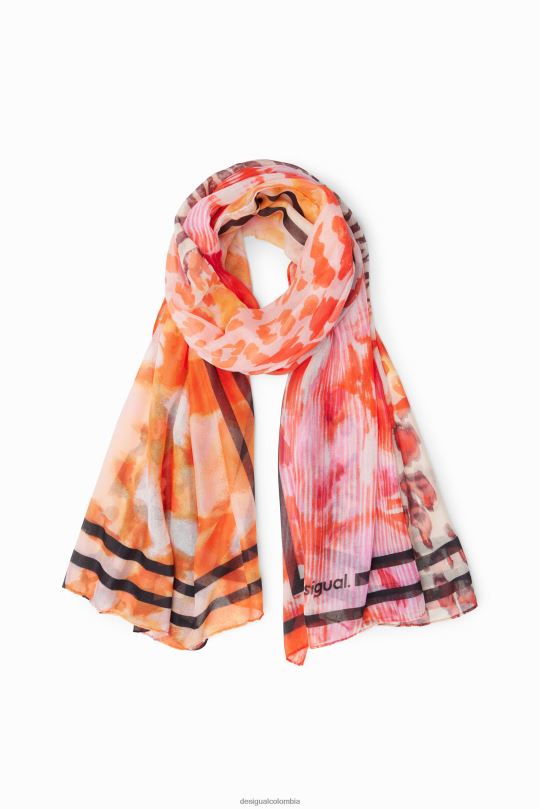 accesorio 4802L1462 mujer Desigual fular rectangular con patchwork - Desigual shop
