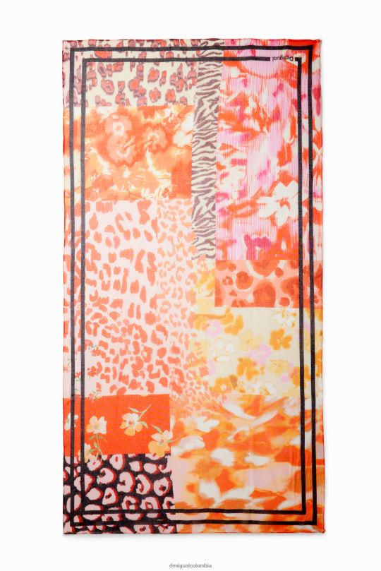 accesorio 4802L1462 mujer Desigual fular rectangular con patchwork - Desigual shop