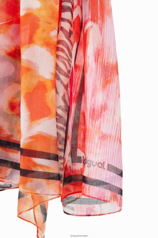 accesorio 4802L1462 mujer Desigual fular rectangular con patchwork - Desigual shop
