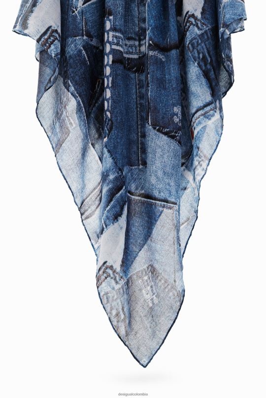 Desigual Colombia bolsos - accesorio 4802L230 mujer Desigual fular rectangular con patchwork de mezclilla