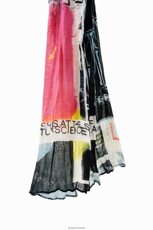 blusas Desigual bogota - accesorio 4802L338 mujer Desigual fular rectangular de periódico arrugado