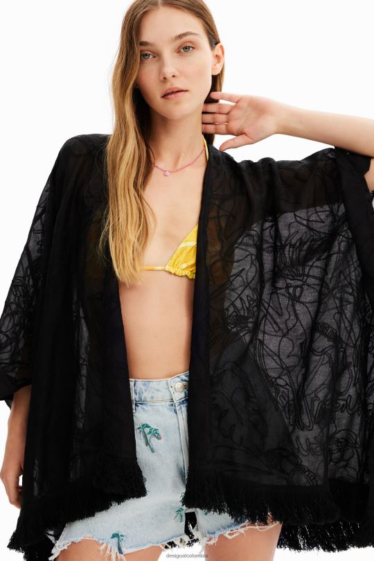 accesorio 4802L421 mujer Desigual caftán corto bordado - Desigual sale damen
