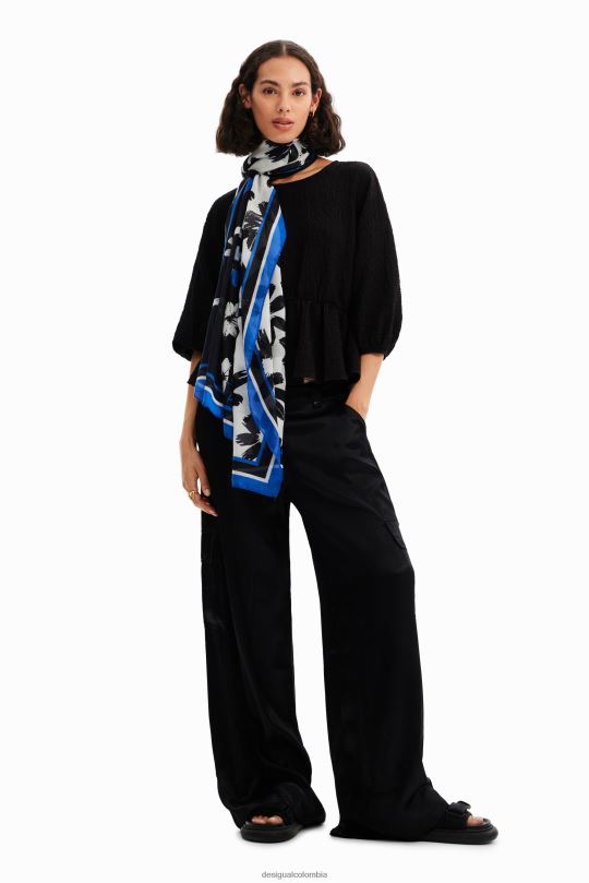 accesorio 4802L423 mujer Desigual fular artístico rectangular con flores - Desigual sales online