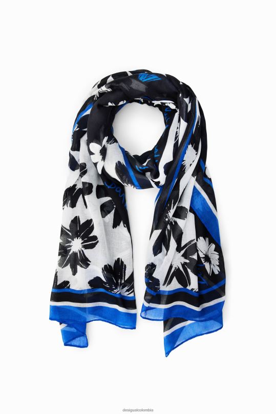 accesorio 4802L423 mujer Desigual fular artístico rectangular con flores - Desigual sales online