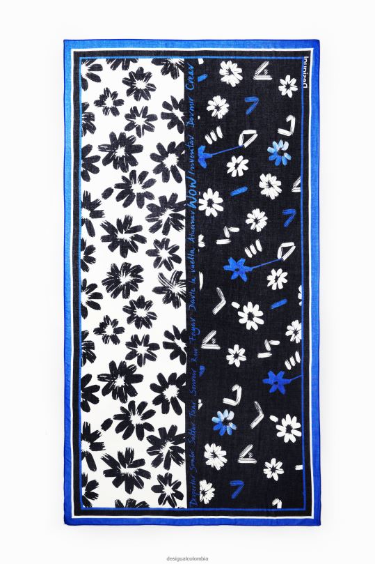 accesorio 4802L423 mujer Desigual fular artístico rectangular con flores - Desigual sales online