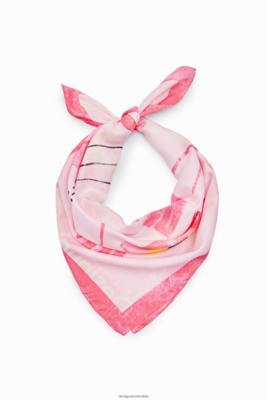 accesorio 4802L494 mujer Desigual bufanda cuadrada pantera rosa - Desigual shop
