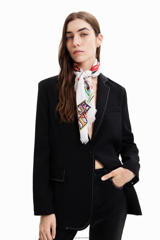 Desigual Colombia pagina oficial - accesorio 4802L547 mujer Desigual ilustración bufanda cuadrada