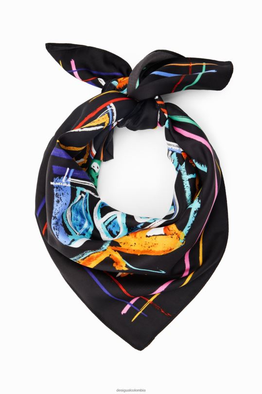 accesorio 4802L658 mujer Desigual ilustración bufanda cuadrada - Desigual Colombia rebajas