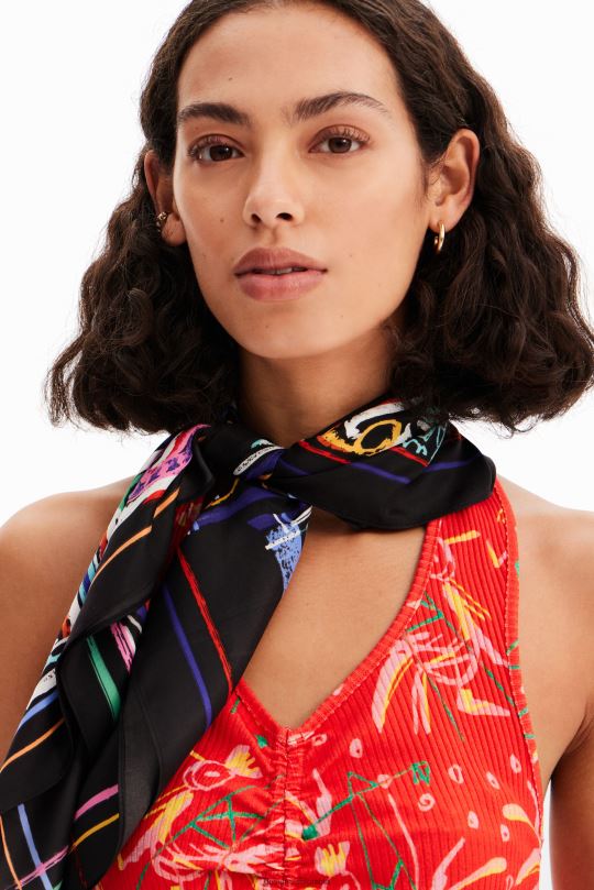 accesorio 4802L658 mujer Desigual ilustración bufanda cuadrada - Desigual Colombia rebajas
