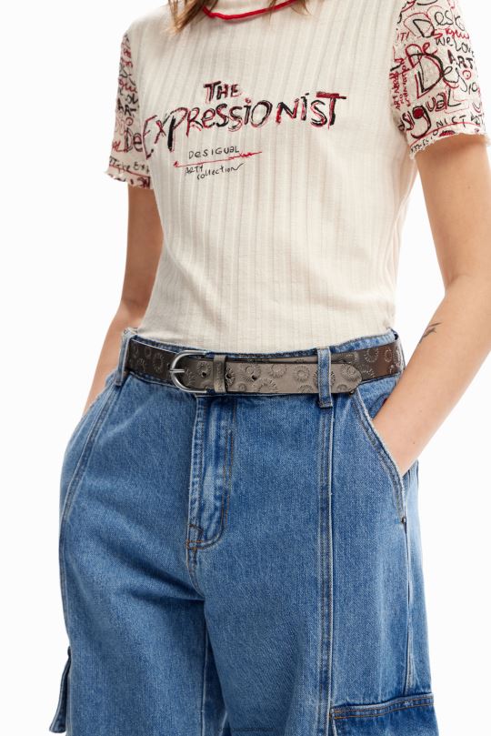 accesorio 4802L1425 mujer Desigual cinturón geométrico metalizado - Desigual sale damen