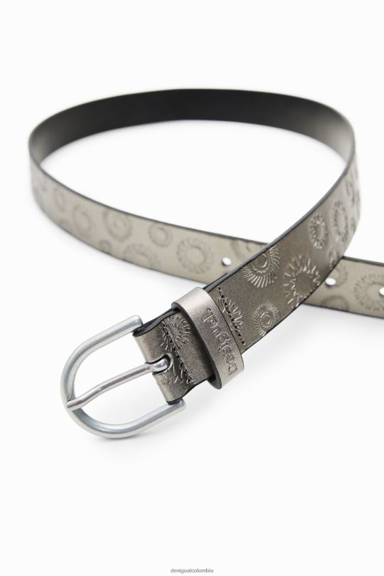 accesorio 4802L1425 mujer Desigual cinturón geométrico metalizado - Desigual sale damen
